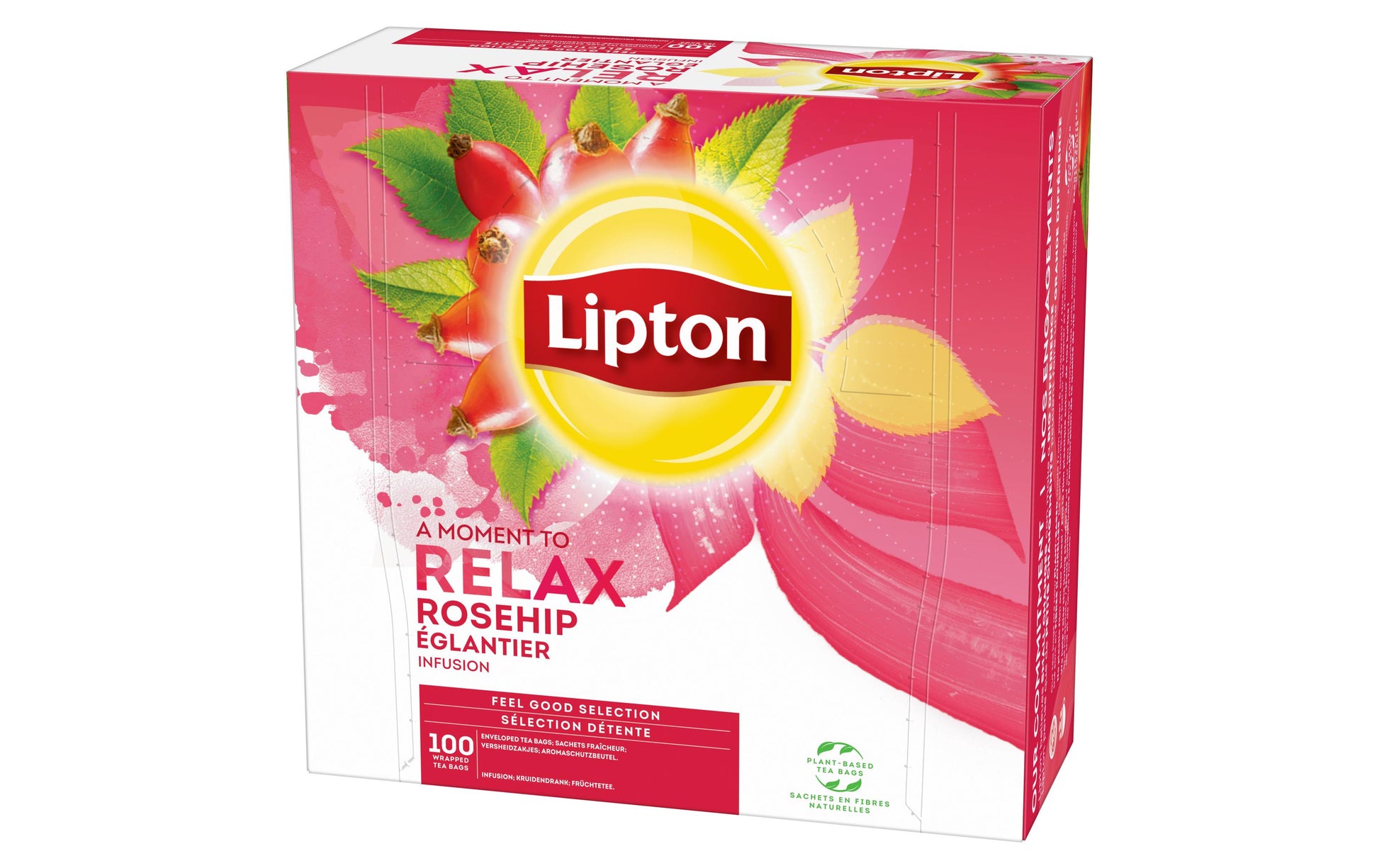 Lipton Früchtetee Hagebutte – Teebeutel 100 Beutel – Fairtrade