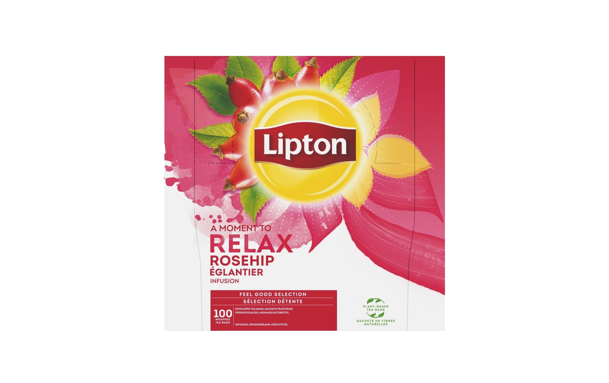 Lipton Früchtetee Hagebutte – Teebeutel 100 Beutel – Fairtrade
