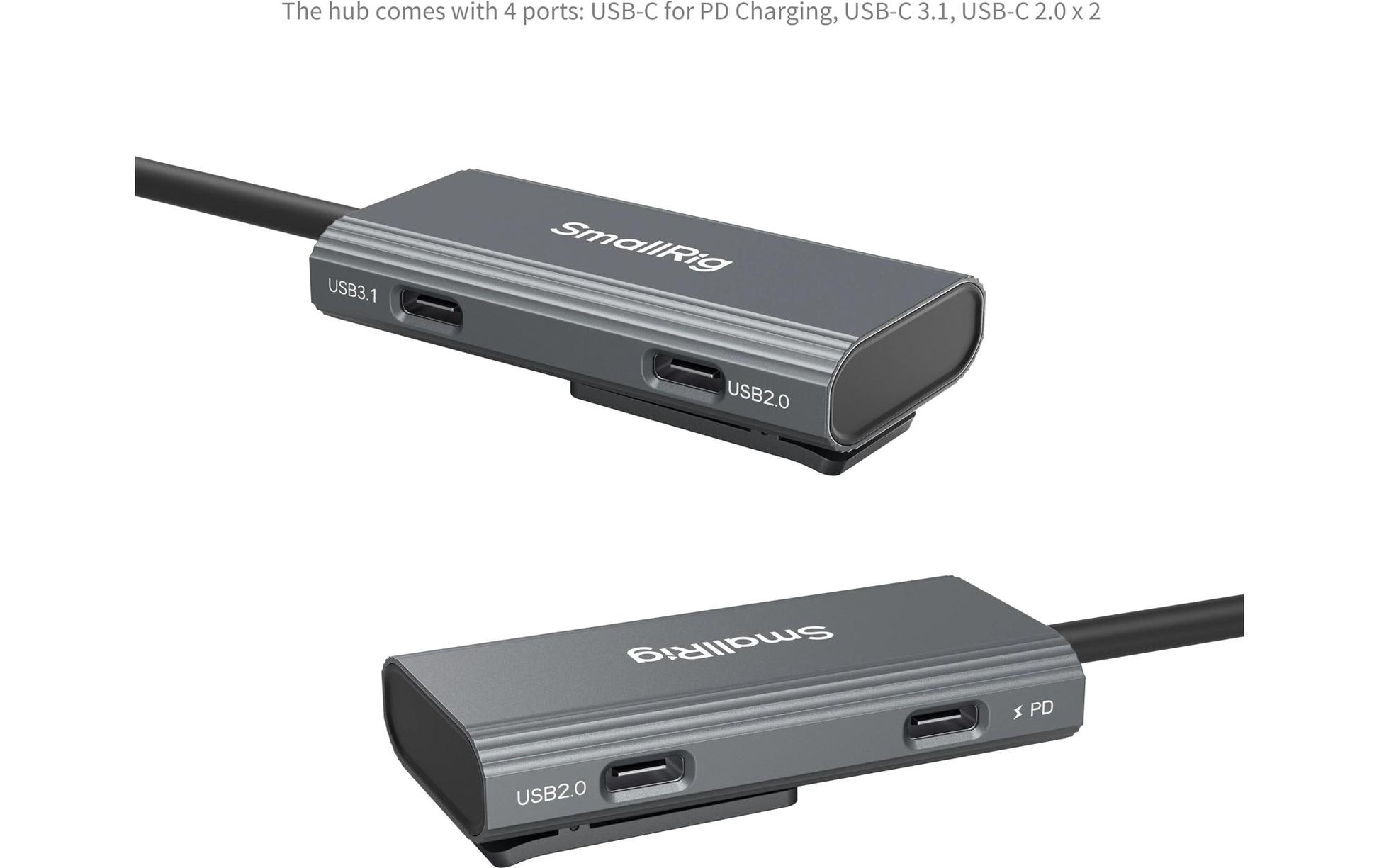 SmallRig 4598 USB-Hub – USB-C, 1× USB-A, 2× USB-C, 100 W PD