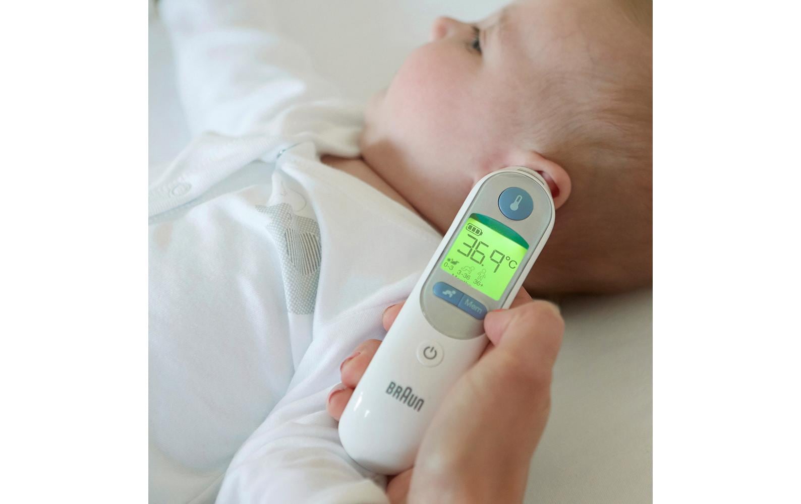 Braun ThermoScan 7 IRT6520 – Infrarot-Ohrthermometer – für Neugeborene, 9 Speicherplätze