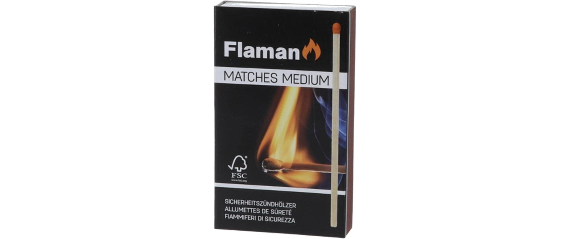 Flaman Streichhölzer 50 Stk., 6,5 × 11 cm, Holz (FSC), schwarz