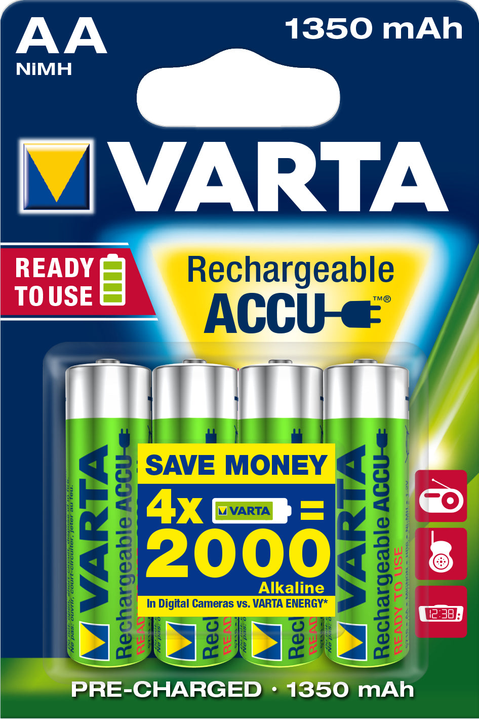 Varta Akku 1,2 V 1350 mAh 1,62 Wh Ni-MH – für Geräte