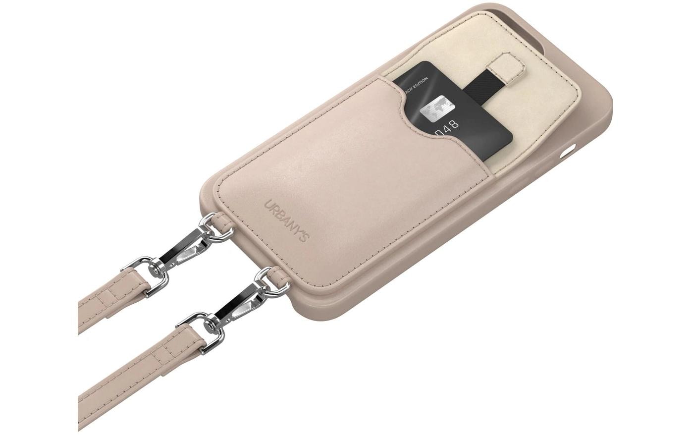 Urbany's Urbanys – Halskette-Hülle – für Apple iPhone 16 Plus – Beach Beauty – Recycling-Leder, mit Kartenfach