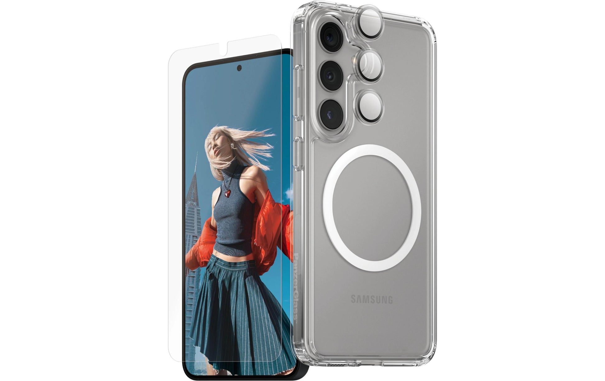 PanzerGlass Displayschutz (Panzerglas), Ultra-Wide Fit – für Galaxy S25 – mit Applikator