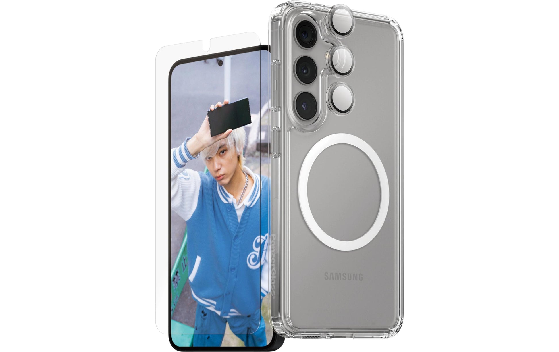 PanzerGlass CARE 3-in-1 Set – für Samsung Galaxy S25+ – transparent – Gehärtetes Glas