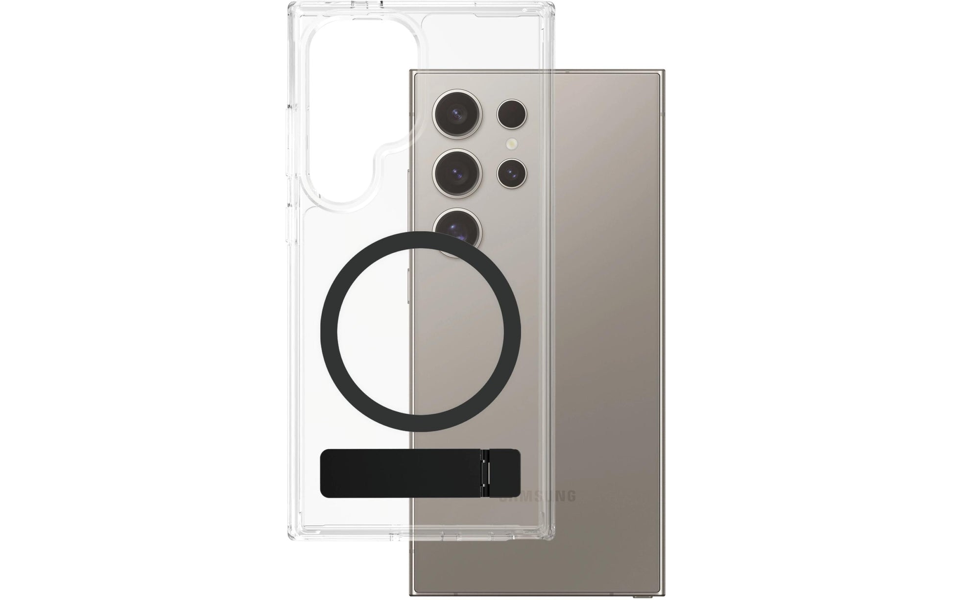 PanzerGlass Backcover CARE – für Samsung Galaxy S25 Ultra – transparent – mit Kickstand, Qi-kompatibel