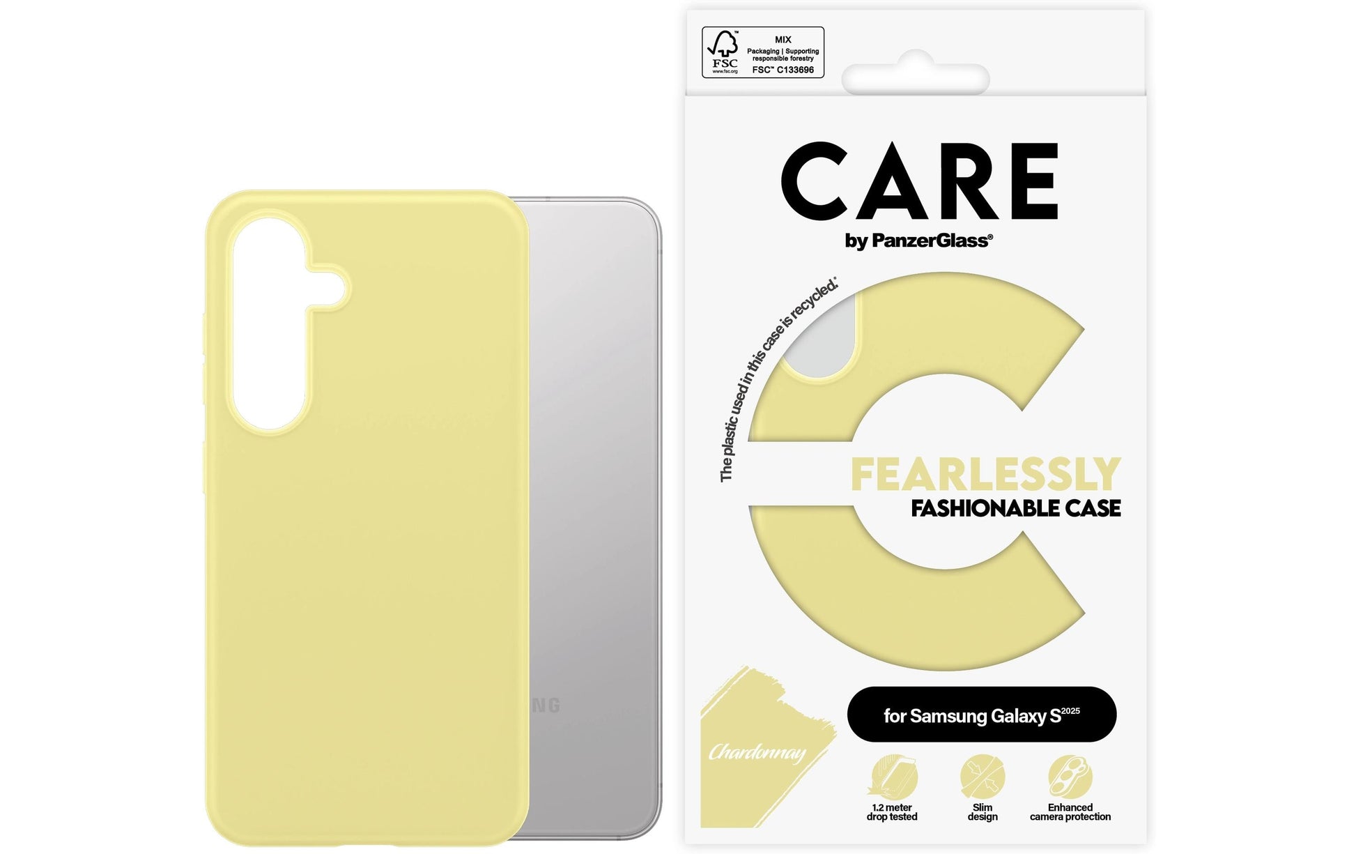 PanzerGlass CARE – Backcover Fashion Chardonnay – für Samsung Galaxy S25 – gelb
