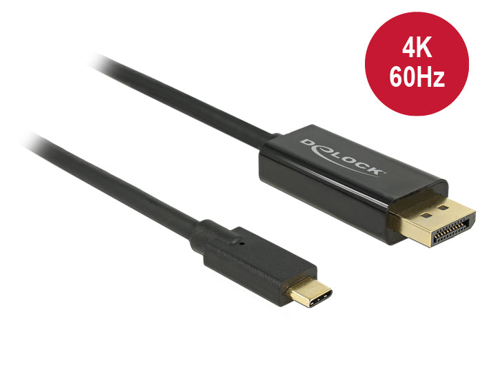 DeLOCK USB-C auf DisplayPort Kabel DP 1.2 4K 60 Hz – 2 m – für Geräte mit USB-C (DisplayPort Alt Mode)
