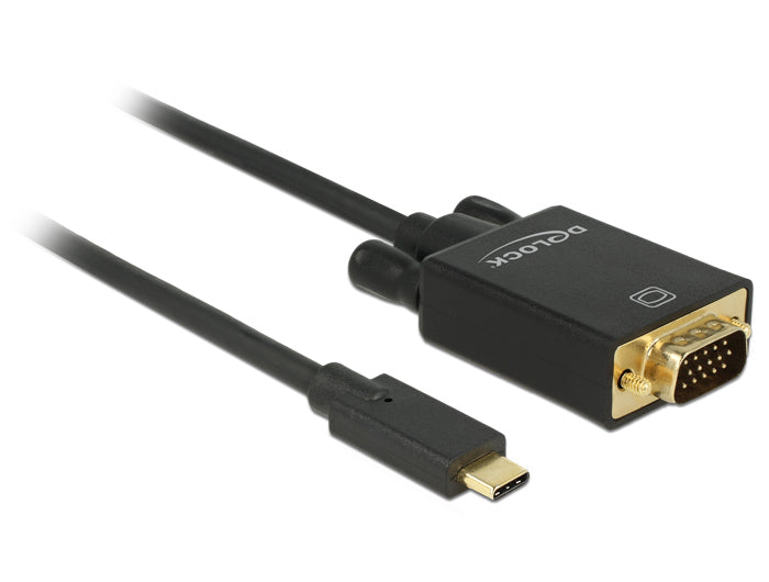 DeLOCK USB-C auf VGA Adapter, 1920×1080@60 Hz, 3 m, vergoldete Stecker