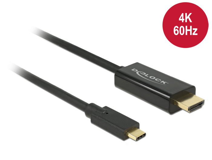DeLOCK USB-C auf HDMI Kabel 4K 60 Hz – 2 m – für Geräte mit USB-C (DP Alt Mode/Thunderbolt 3)