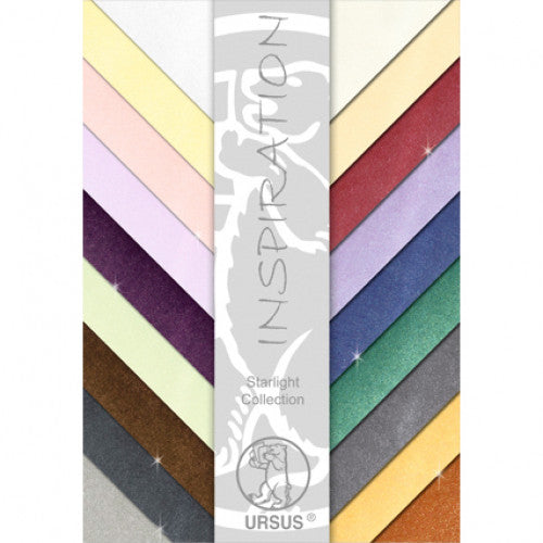 URSUS Fotokarton Glitzerpapier – 23 × 33 cm, Chamois, 200 g/m² – 18 Blatt