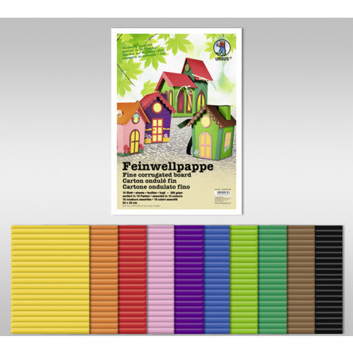 URSUS Feinwellpappe, 23 × 33 cm, Mehrfarbig, 260 g/m², 10 Bogen