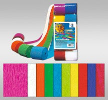 URSUS Krepppapier-Rolle – 50 mm × 10 m, sortiert, 36 g/m² – 1 Rolle, Kunstpapier