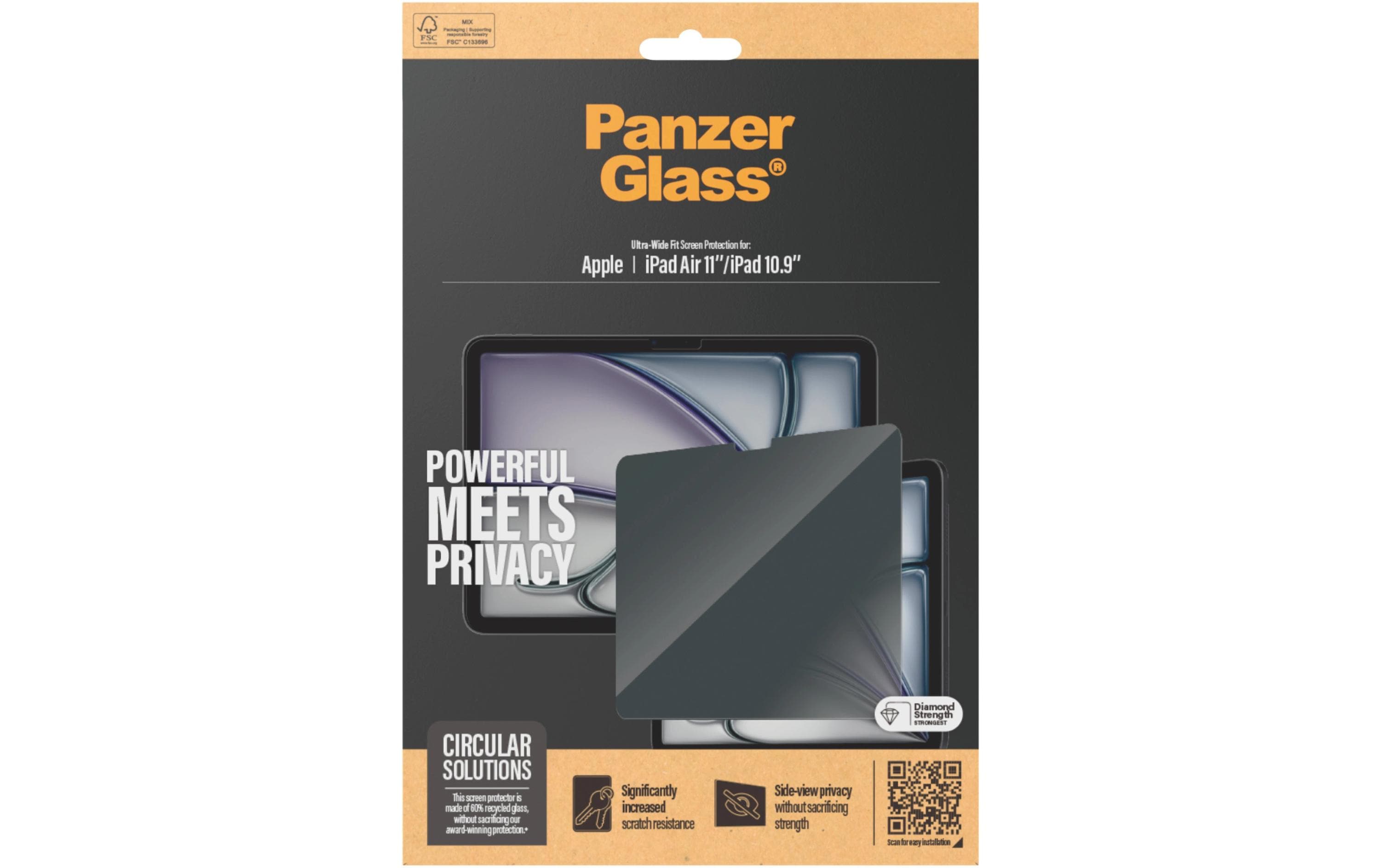 PanzerGlass Panzerglas für iPad 10,9" (2022) und iPad 11"/iPad Air 11" (2024–2025) – Blickschutz
