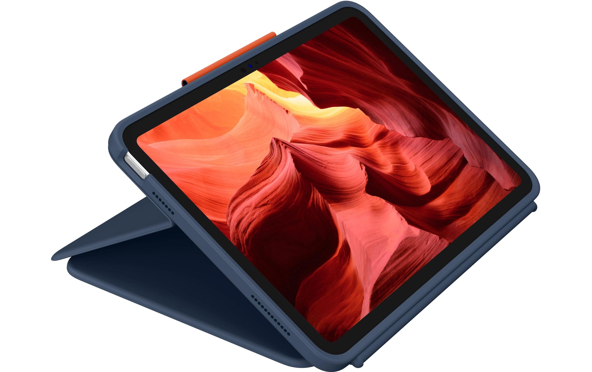 Logitech Rugged Combo 4 Touch – Tastatur, CH-Layout (DE-CH), Blau – für iPad (10. Generation)