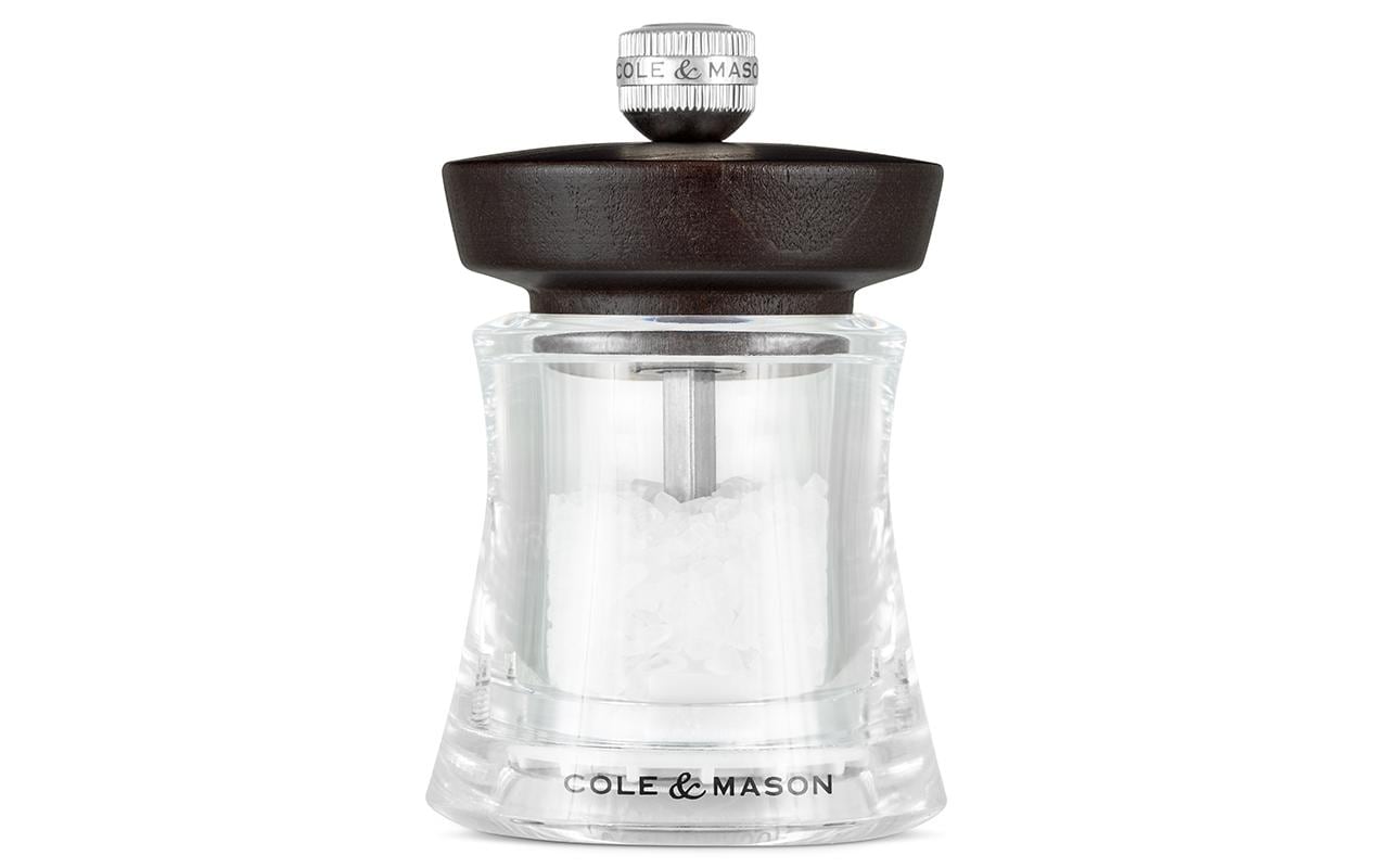 Cole & Mason Holborn SM – Salz-/Pfeffermühle Ø 6,1 × 9,5 cm, Acryl/Buchenholz, Schokolade/Transparent