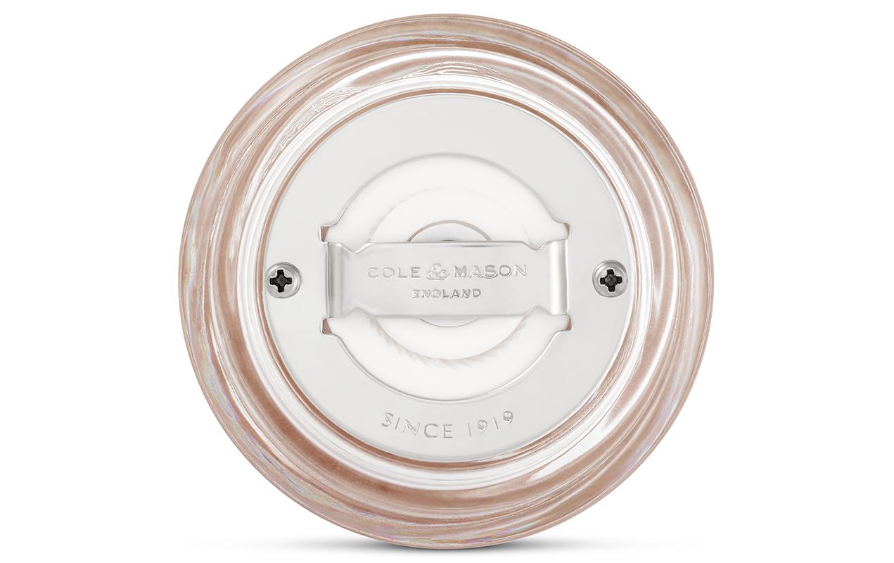 Cole & Mason Holborn SM – Salz-/Pfeffermühle Ø 6,1 × 9,5 cm, Acryl/Buche, Keramikmahlwerk, transparent/natur