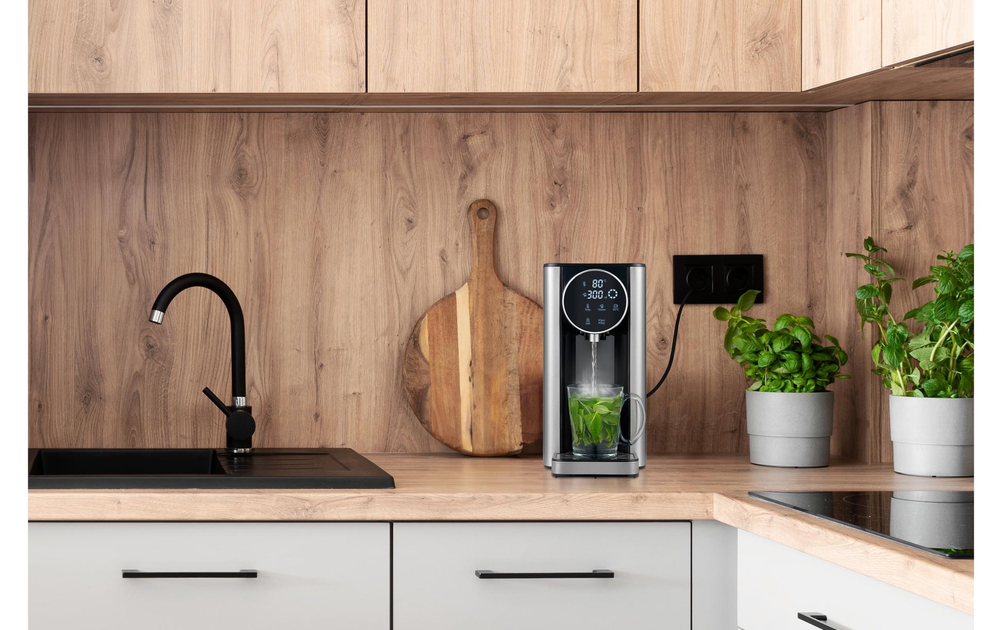 Trisa Silver Stream Wasserkocher – 2,7 l, mit Temperaturwahl, Edelstahl