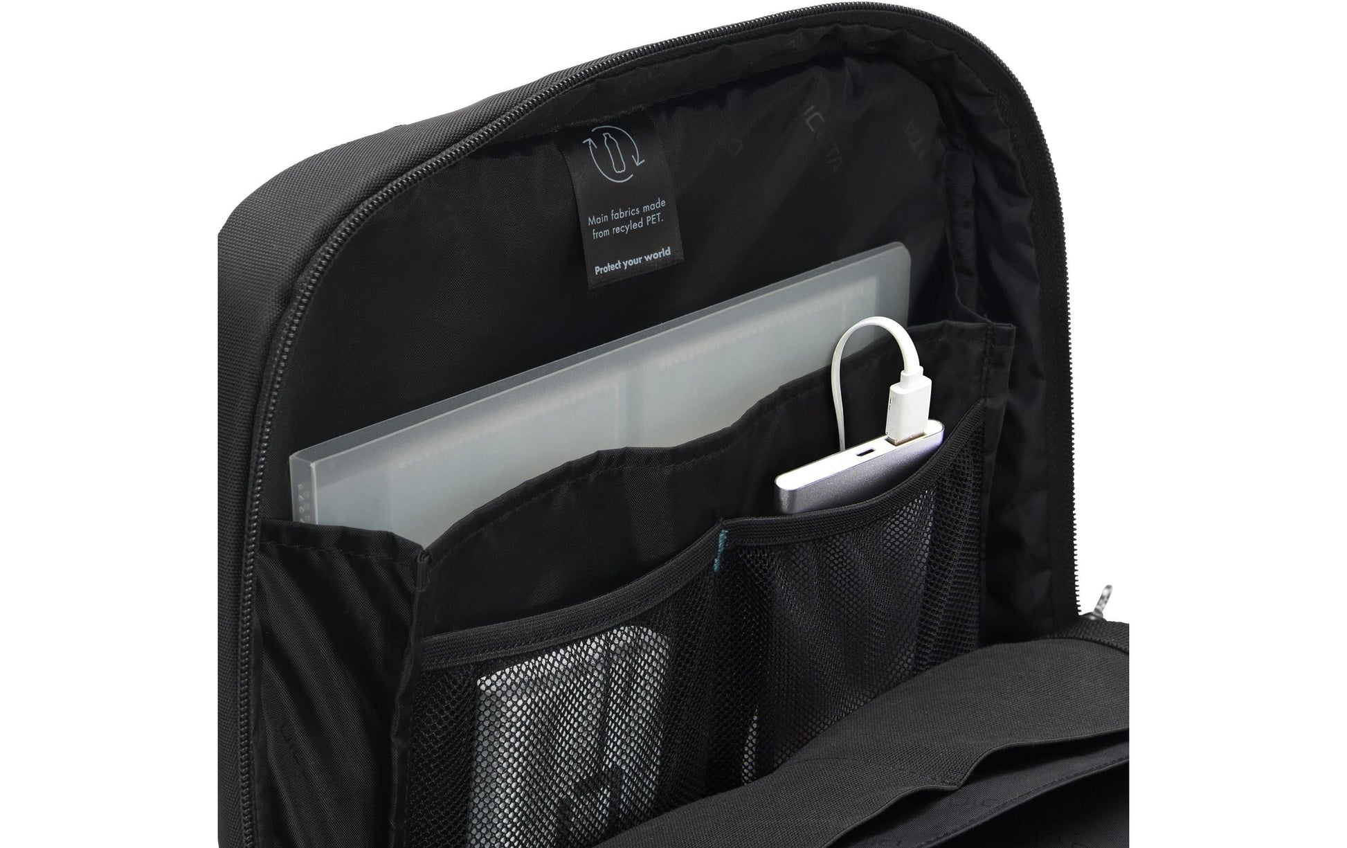DICOTA Eco Slim PRO Notebook-Rucksack für Notebooks bis 14,1" – Aus recyceltem PET – Schwarz