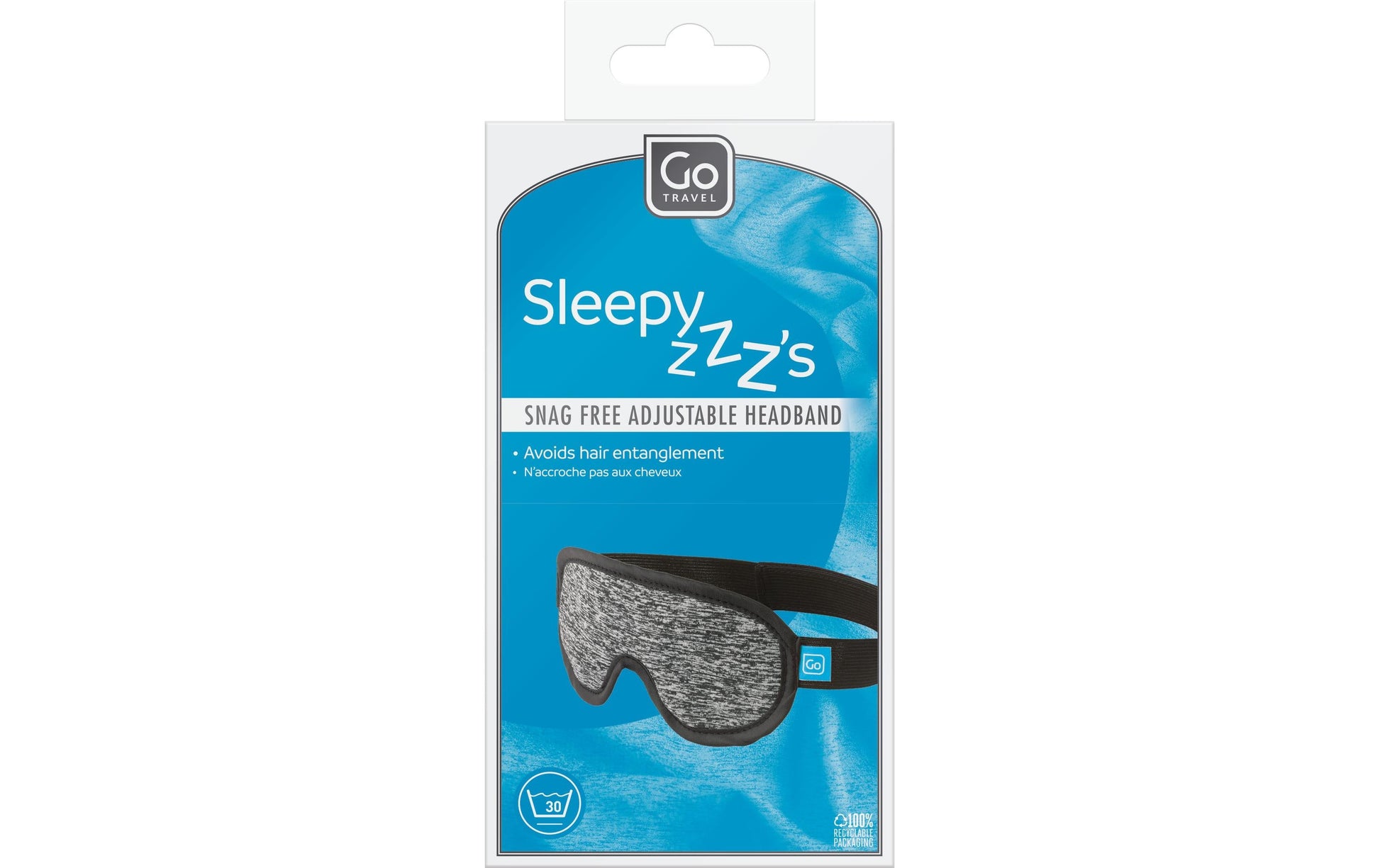 Gotravel Schlafmaske – 19,5 × 8 cm – Blau, Polyester – Sleepy ZZZs