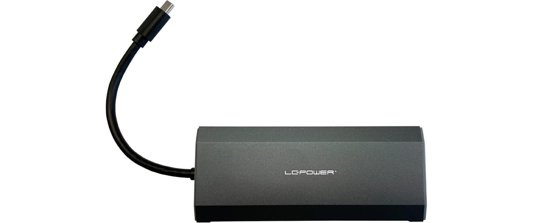 LC-Power LC-C-multi-7 M2 Multiport-Adapter – USB-C, 1× HDMI, 2× USB-A, 1× USB-C, 100 W PD, für Windows/Mac