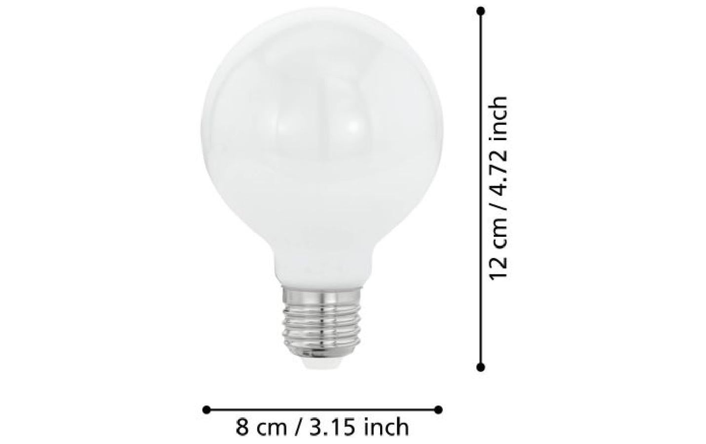 EGLO Leuchtmittel E27 Globus (G80) – Warmweiss 2700 K, 806 lm, 7 W – IP20 – 1 Stk. – Glas