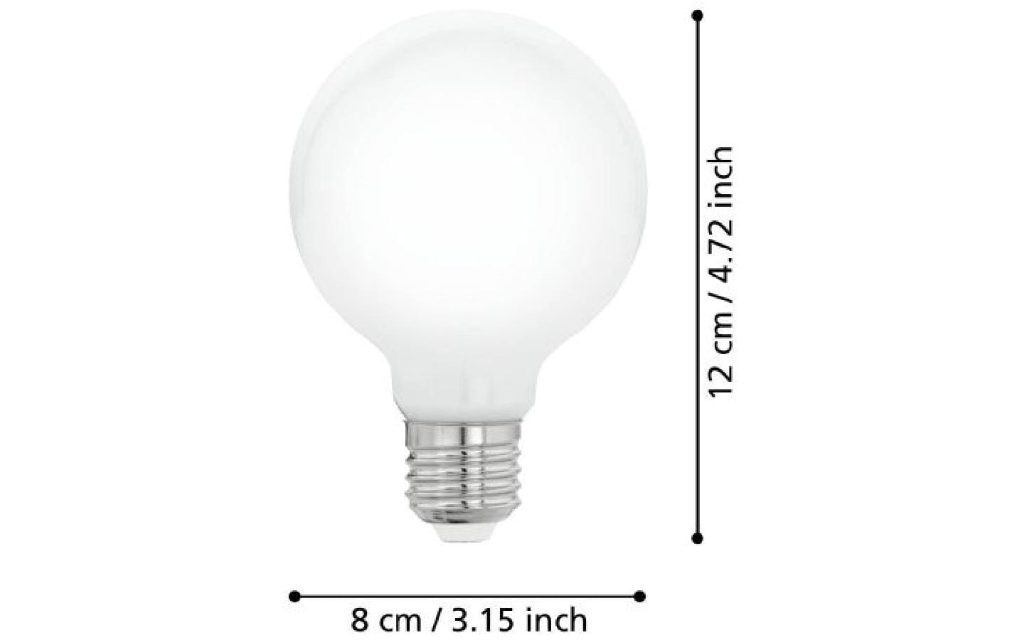 EGLO Leuchtmittel E27 Globus G80 – Warmweiss 2700 K, 1055 lm, 9 W – IP20 – 1 Stk. – Glas – LM-E27-LED G80