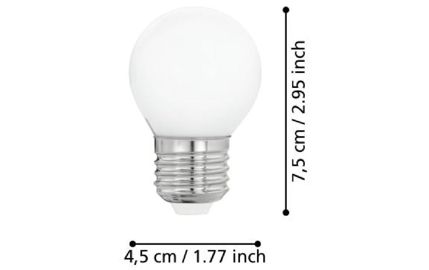 EGLO Leuchtmittel E27 G45 – 470 lm, 4 W, Warmweiss 2700 K, 360° – IP20 – 1 Stk. – Glas