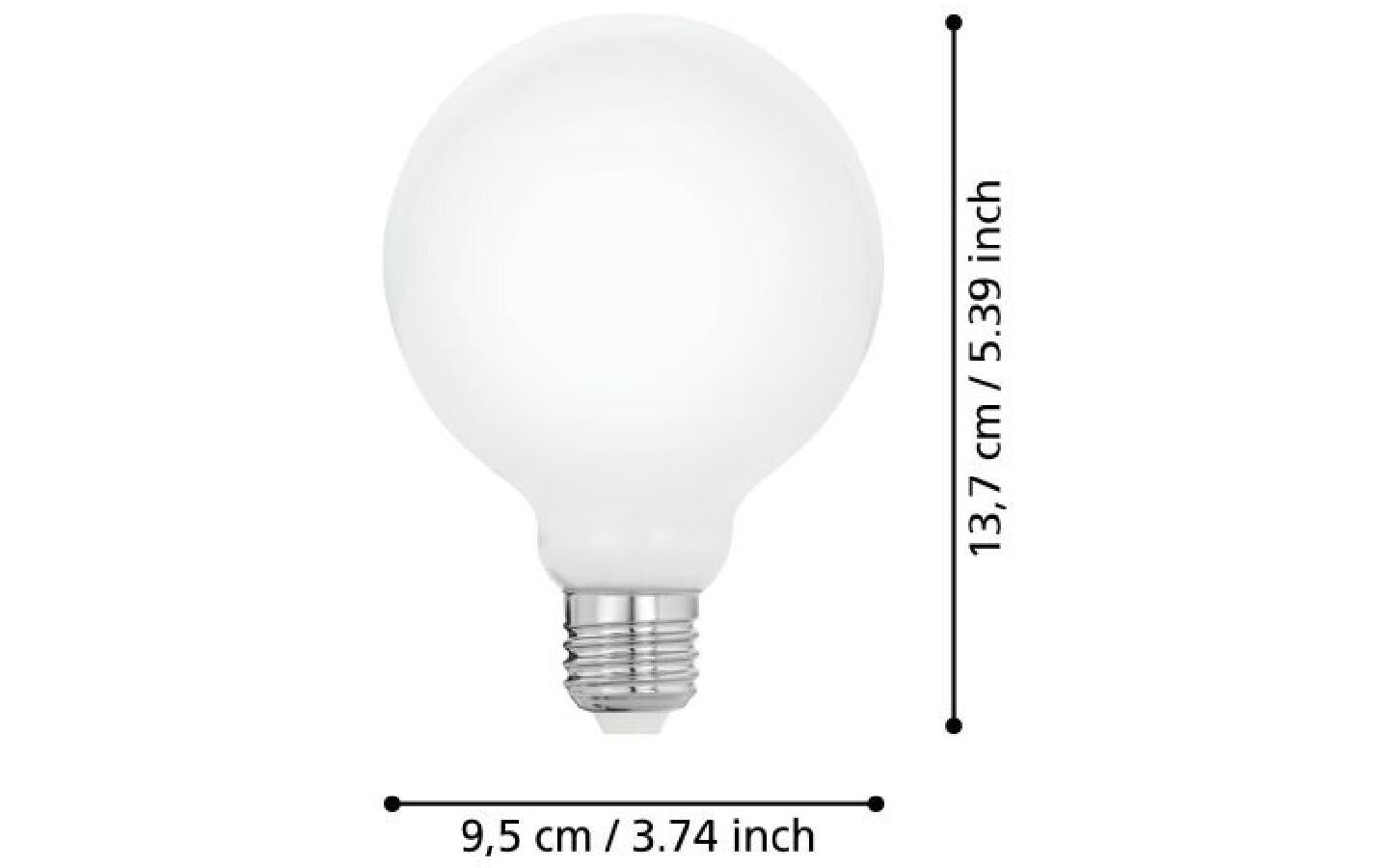 EGLO Leuchtmittel E27 Globus (G95) – Warmweiss 2700 K, 806 lm, 7 W – IP20 – 1 Stk., Glas