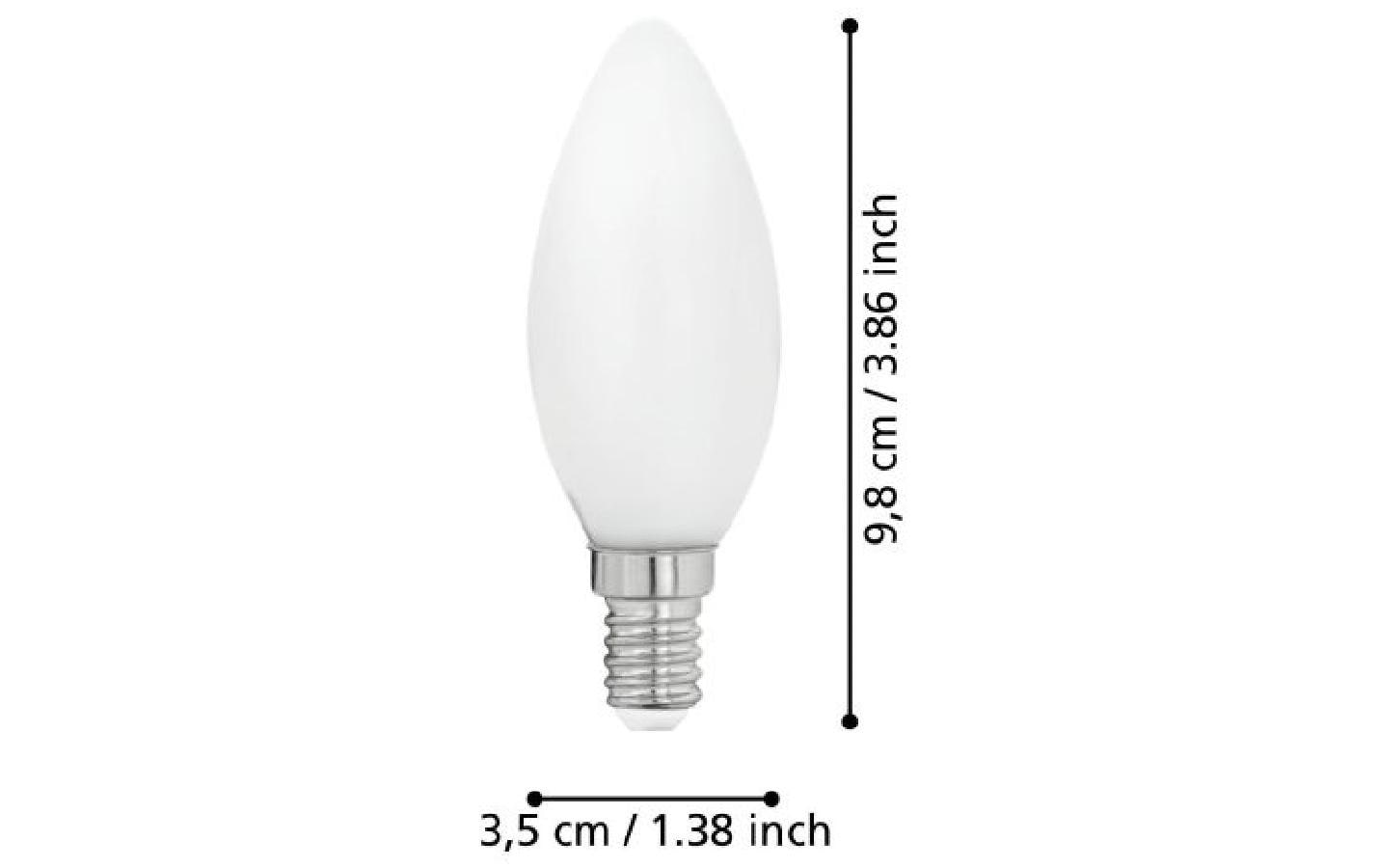 EGLO LED-Leuchtmittel E14 Kerze – Warmweiss 2700 K, 806 lm, 7 W – IP20 – 1 Stk. – Glas