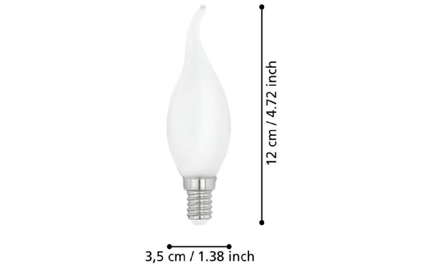 EGLO LED-Leuchtmittel E14 Kerze – Warmweiss 2700 K, 470 lm, 4 W – IP20 – 1 Stk. – Glas