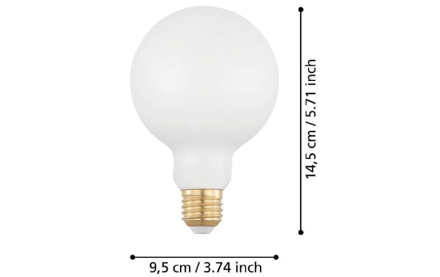 EGLO Leuchtmittel E27 G95 – Warmweiss 2700 K, 806 lm, 7,5 W, dimmbar – 1 Stk.