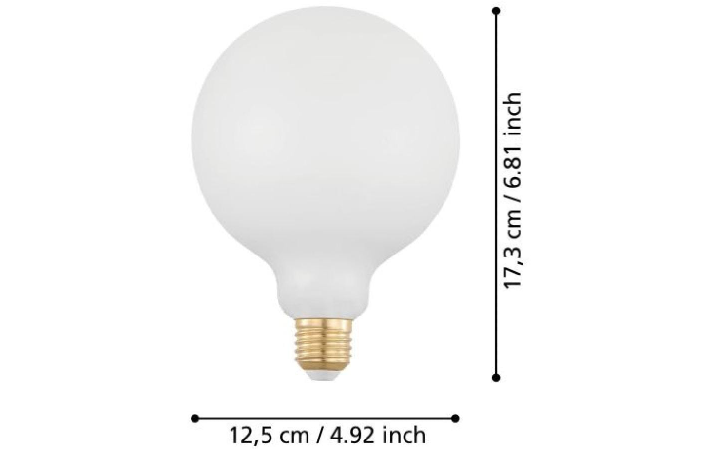 EGLO LED-Leuchtmittel E27 G125 – 806 lm, 7,5 W, Warmweiss 2700 K, dimmbar – IP20 – 1 Stk., Glas