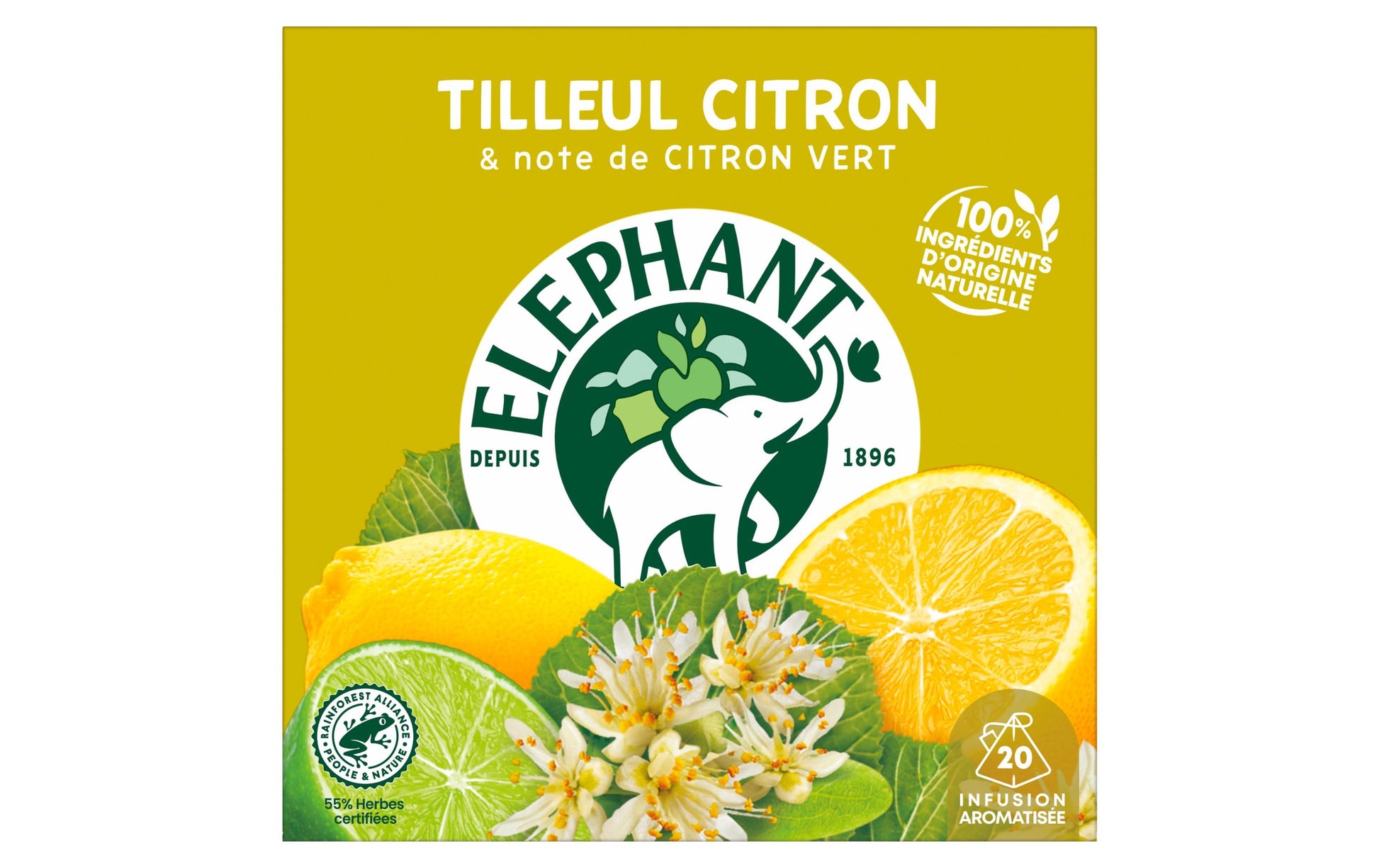 Eléphant Kräutertee Lindenblüte & Zitrone – Teebeutel 20 Beutel