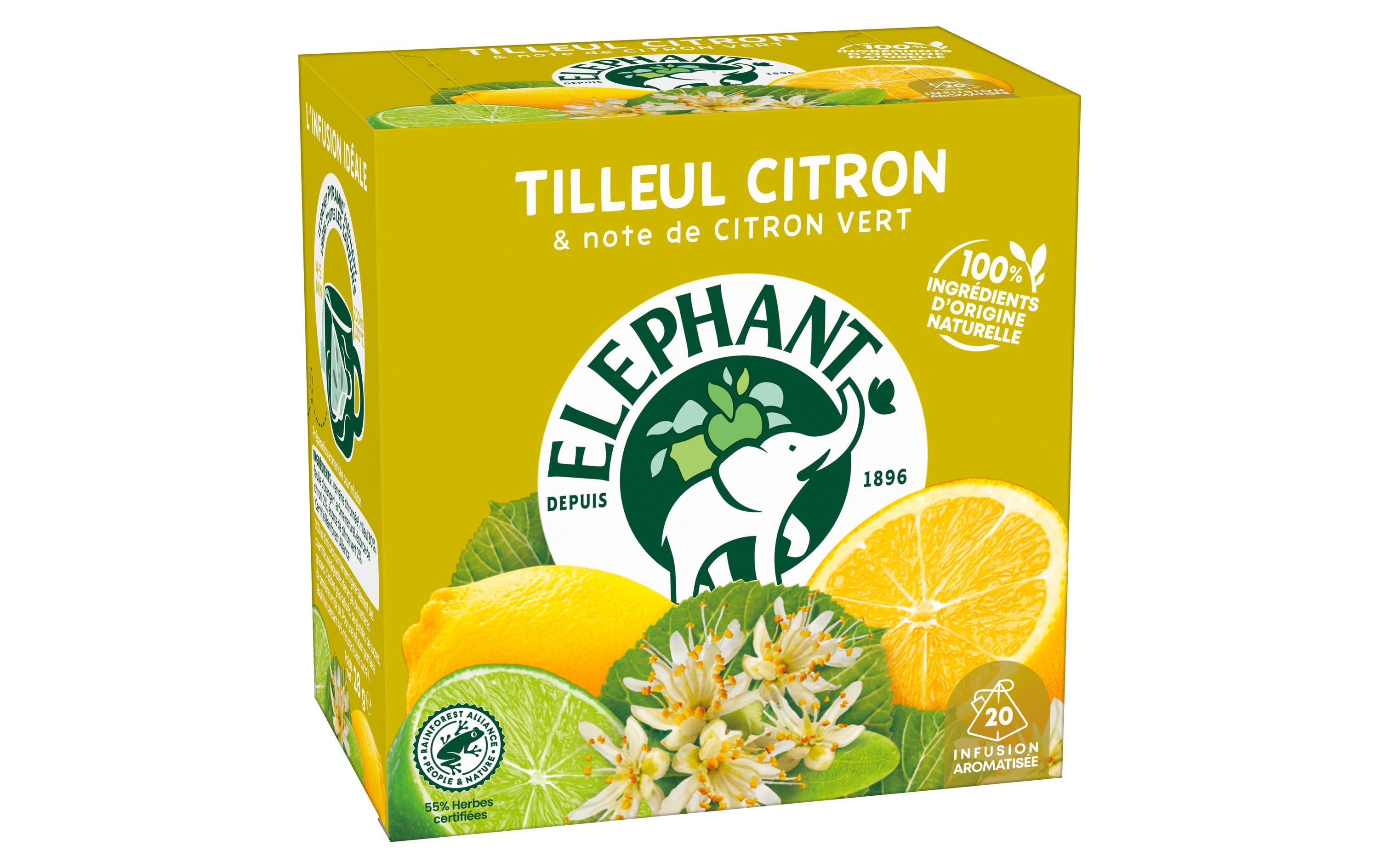 Eléphant Kräutertee Lindenblüte & Zitrone – Teebeutel 20 Beutel