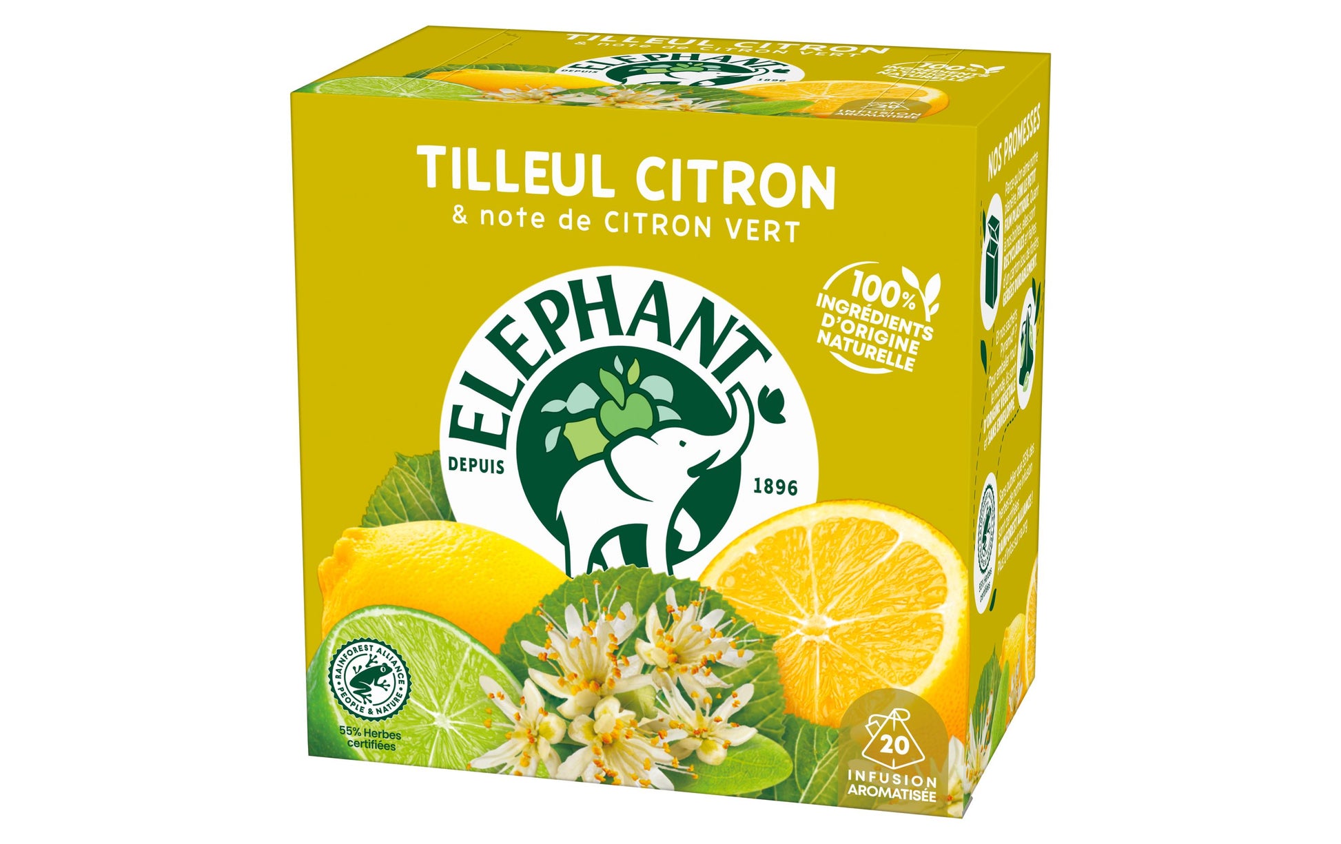 Eléphant Kräutertee Lindenblüte & Zitrone – Teebeutel 20 Beutel
