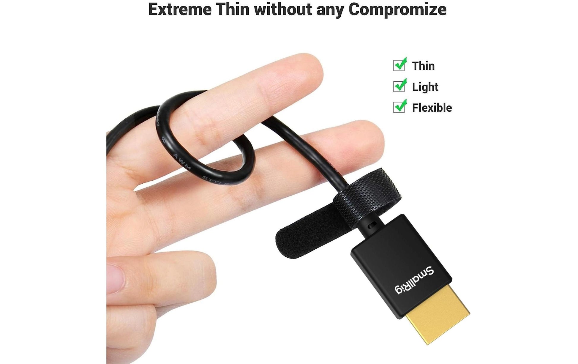 SmallRig HDMI Kabel HDMI 2.0 4K 60 Hz – 1 m – für Geräte mit HDMI-Anschluss