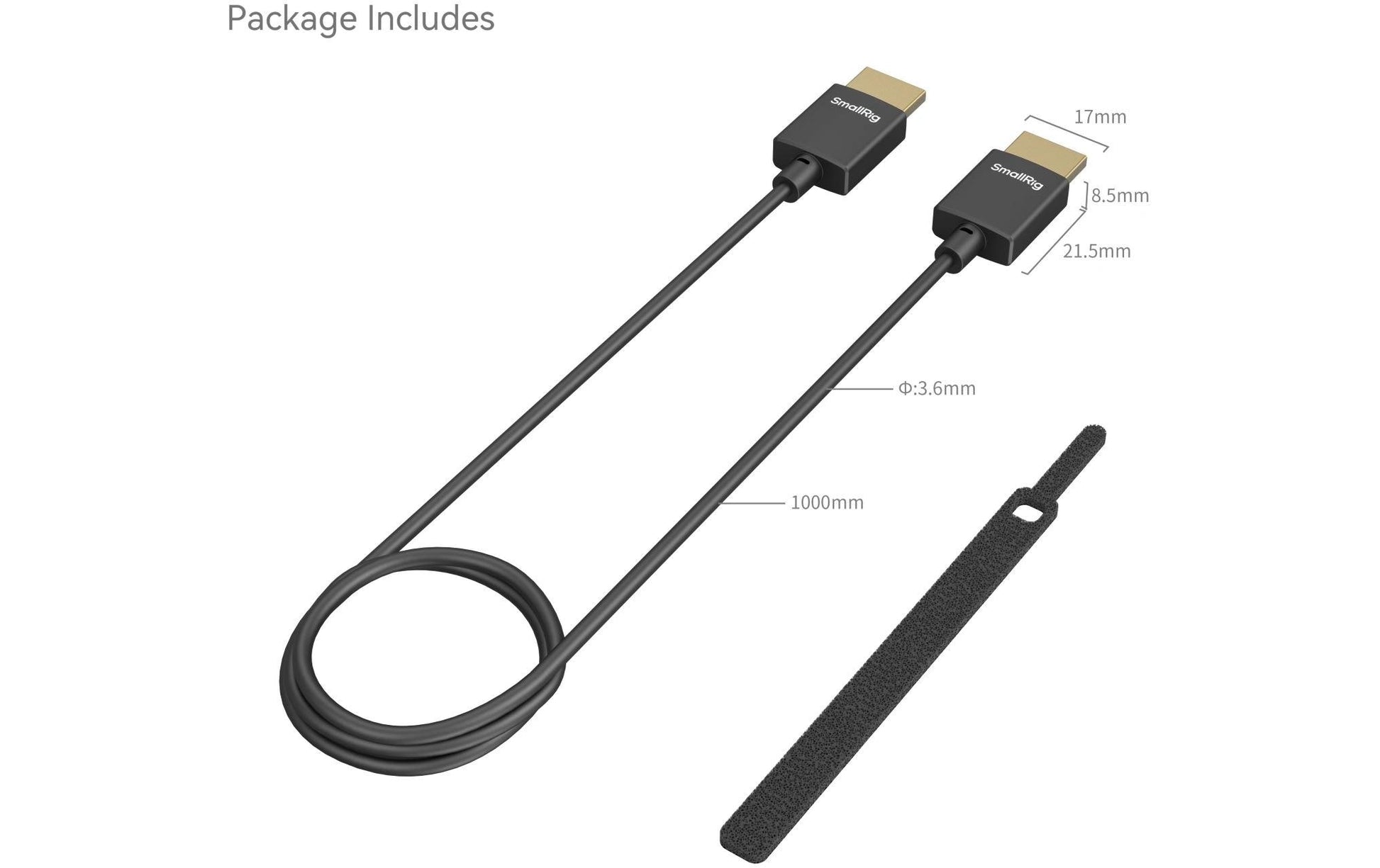 SmallRig HDMI Kabel HDMI 2.0 4K 60 Hz – 1 m – für Geräte mit HDMI-Anschluss