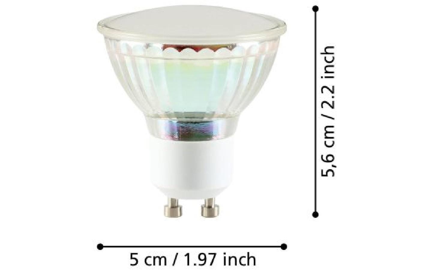 EGLO Leuchtmittel GU10 Twistline – Warmweiss 3000 K, 250 lm, 2,8 W – IP20 – 2 Stk. – Glas