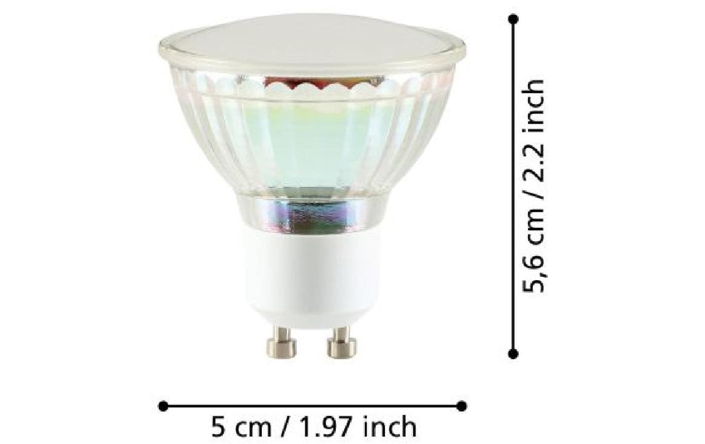 EGLO Leuchtmittel GU10 – Warmweiss 3000 K, 400 lm, 4,6 W – IP20 – 1 Stk. – Glas – 110142