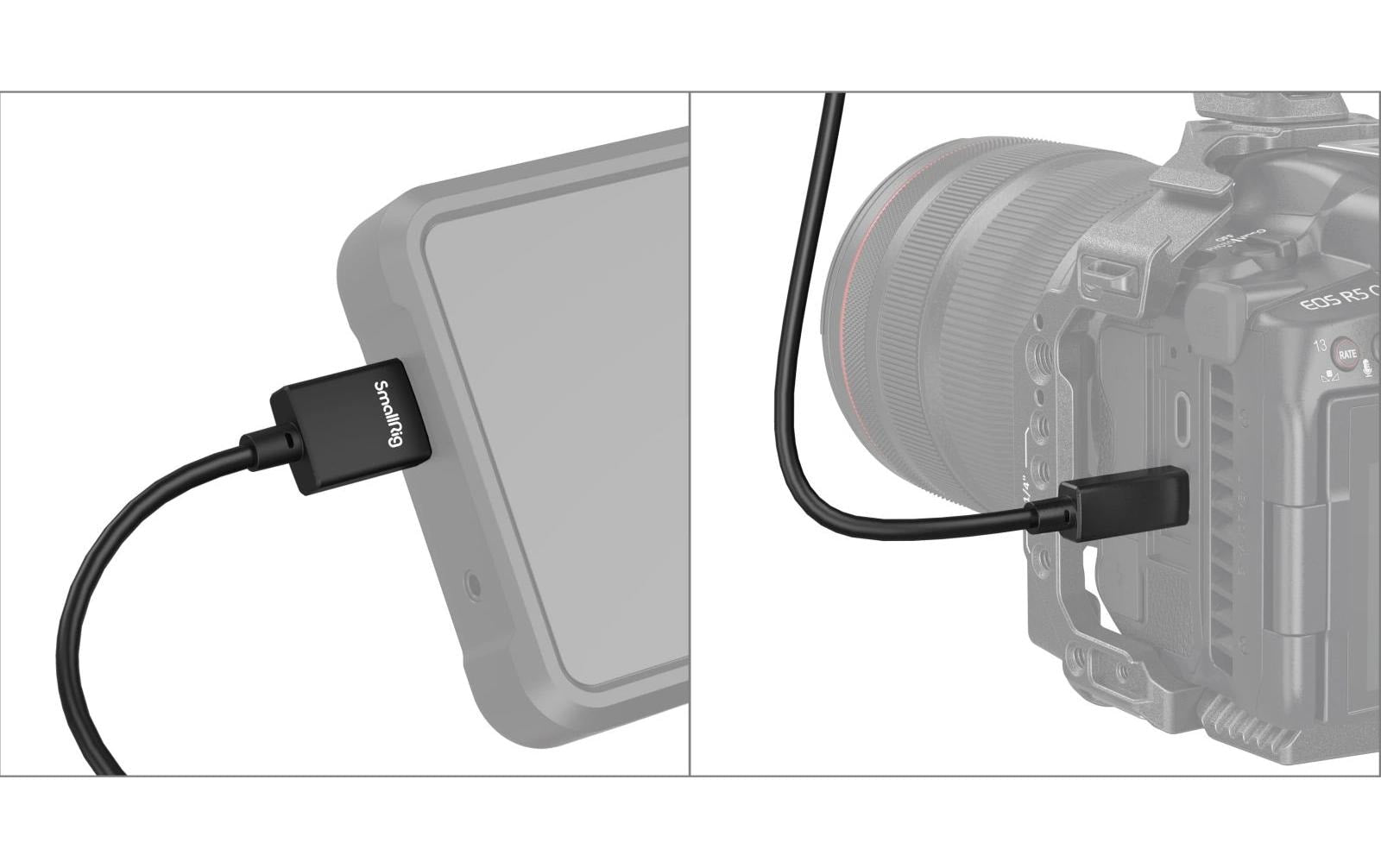 SmallRig Micro-HDMI auf HDMI Kabel HDMI 2.0 4K 60 Hz – 1 m – für Geräte mit Micro-HDMI-Anschluss