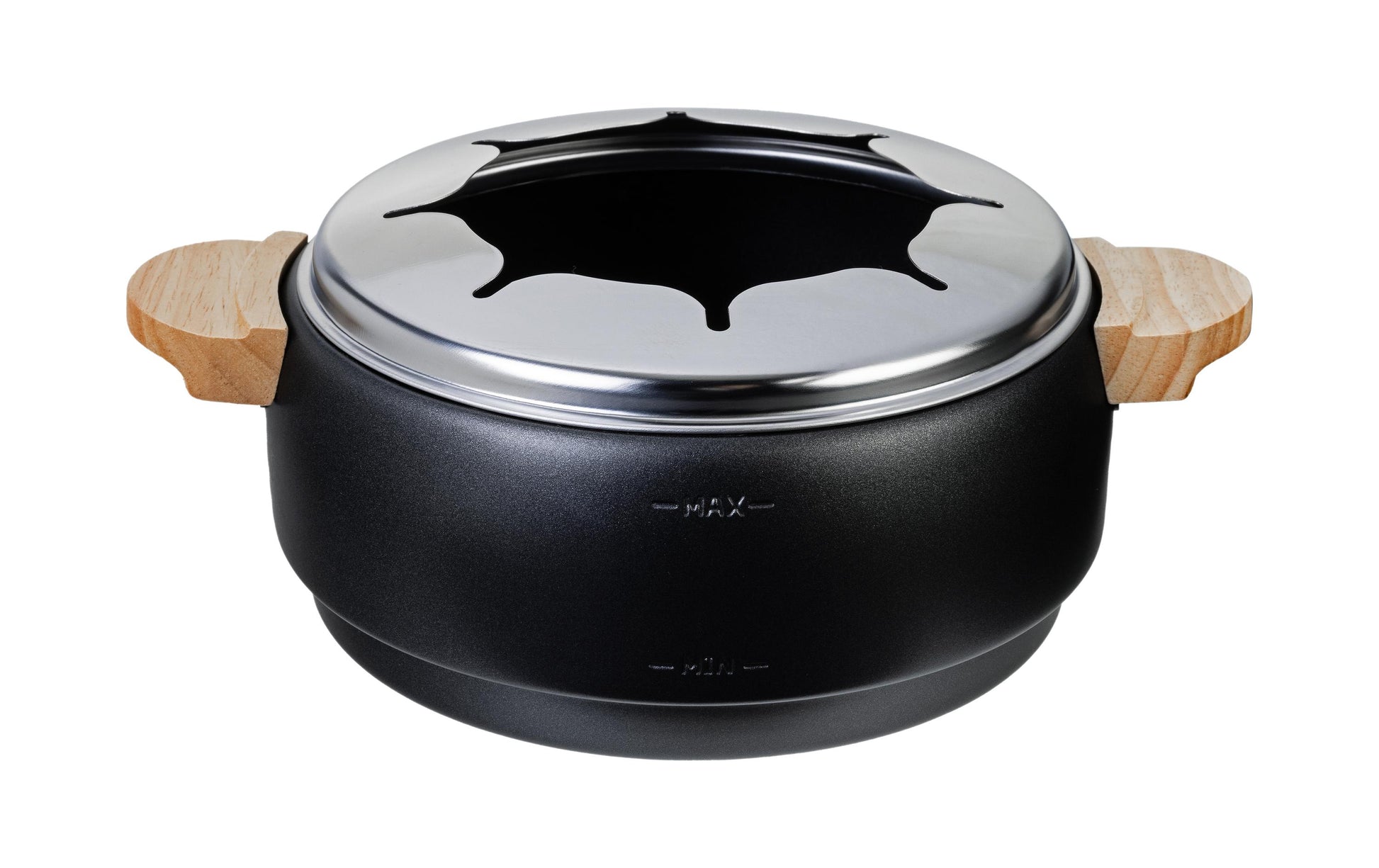 Furber. Furber Fondue-Set – Edelstahl, 1,8 l, 8 Personen, elektrisch – schwarz/silber