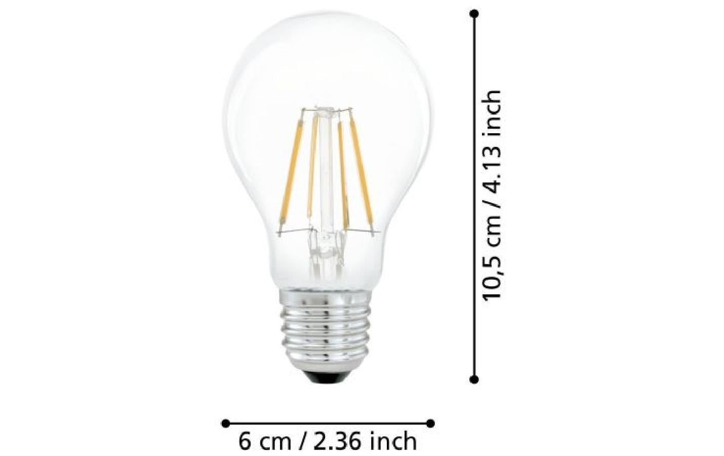 EGLO Leuchtmittel E27 A-Form – Warmweiss 2700 K, 350 lm, 4 W – IP20, 1 Stk., Transparent