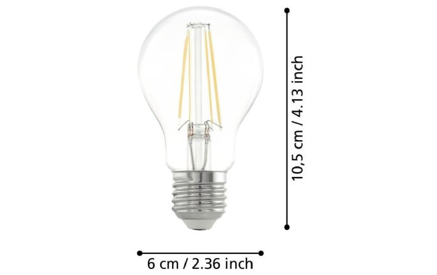 EGLO LED-Leuchtmittel E27 Globus – Warmweiss 2700 K, 806 lm, 7 W – IP20 – 1 Stk. – Transparent, Glas