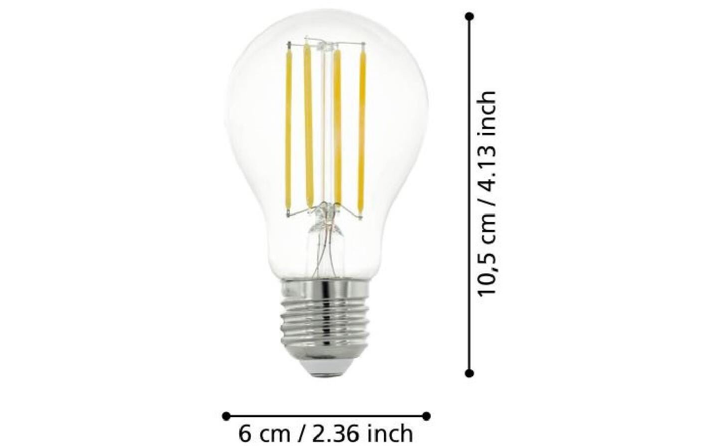EGLO LED-Leuchtmittel E27 Globus – 1055 lm, 8 W, Warmweiss 2700 K – IP20 – 1 Stk. – Transparent, Glas – 110004