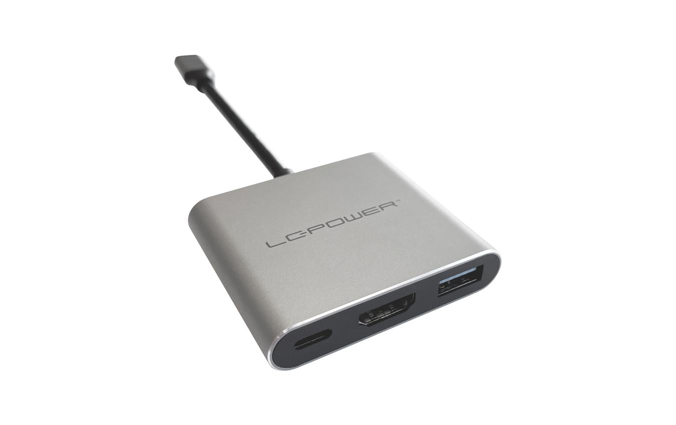 LC-Power LC-C-multi-4 V2 Multiport-Adapter – USB-C, 1× HDMI, 1× USB-A