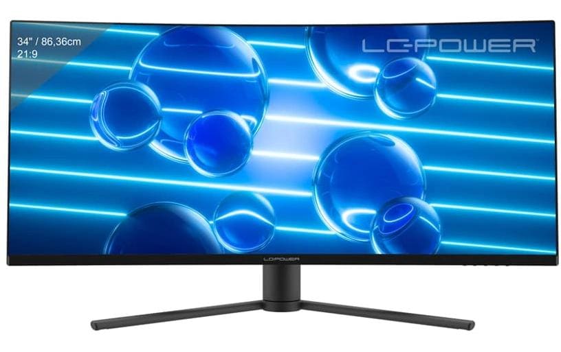 LC-Power LC-M34-UWQHD-180-C – Monitor, 34", VA, 185 Hz, 350 cd/m², Gebogen, VESA 75 × 75, Schwarz