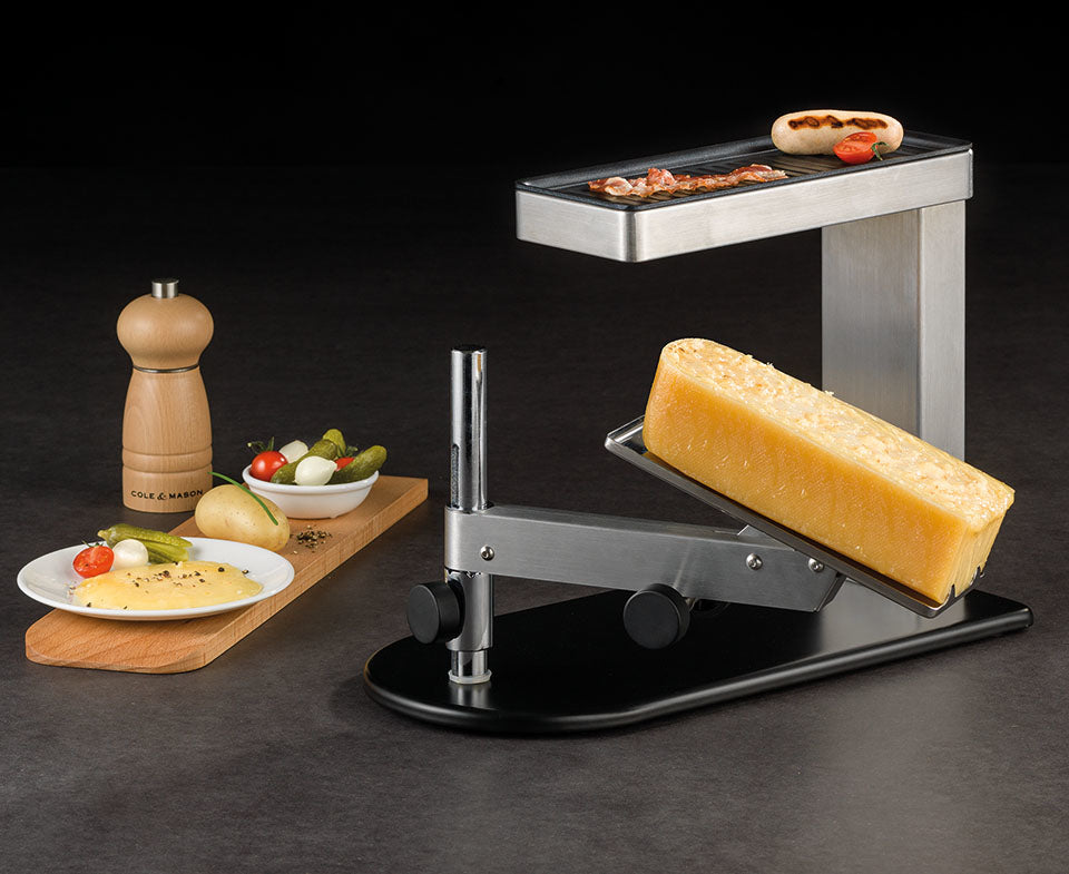 Koenig Raclette-Grill B02226 – 24 × 9 cm Grillplatte, Kippfunktion, 600 W – Schwarz/Edelstahl