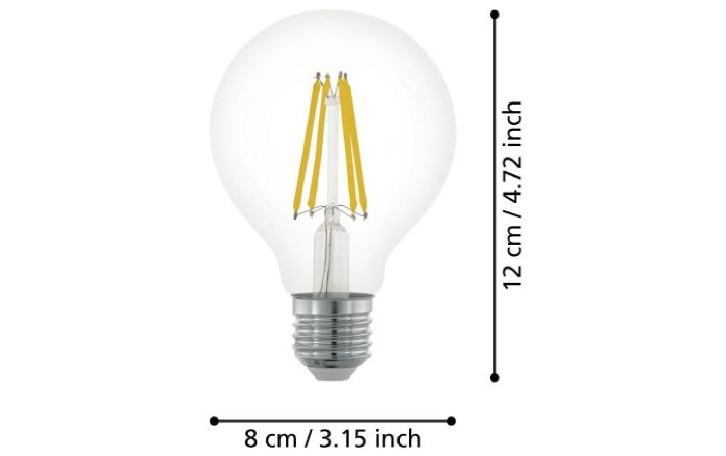 EGLO LED-Leuchtmittel E27 Globus – Warmweiss 2700 K, 806 lm, 7,5 W – IP20 – 1 Stk.