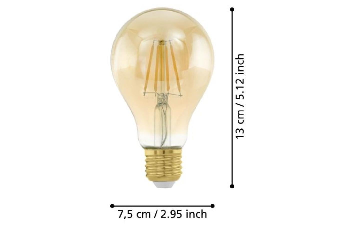 EGLO Leuchtmittel E27 A-Form – Warmweiss 2200 K, 350 lm, 4 W – IP20 – 1 Stk. – Glas